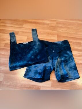5/$25 Fitz +‎ Eddi Tie- Dye Teal Shorts Set